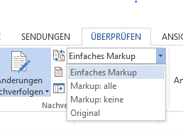 Word 2013: Ansichten im Änderungen-verfolgen-Modus