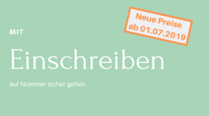 neue Preise für Einschreiben ab 01.07.2019