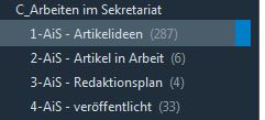 Artikelverwaltung in Evernote